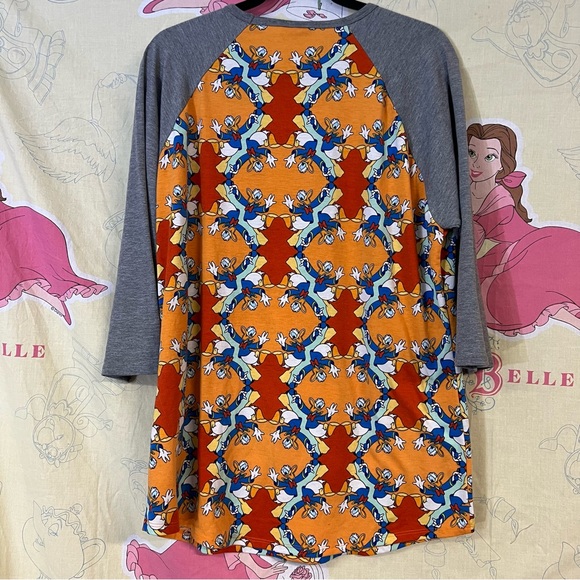 LuLaRoe Disney Donald Duck Print Raglan Top Tee - Picture 3 of 8